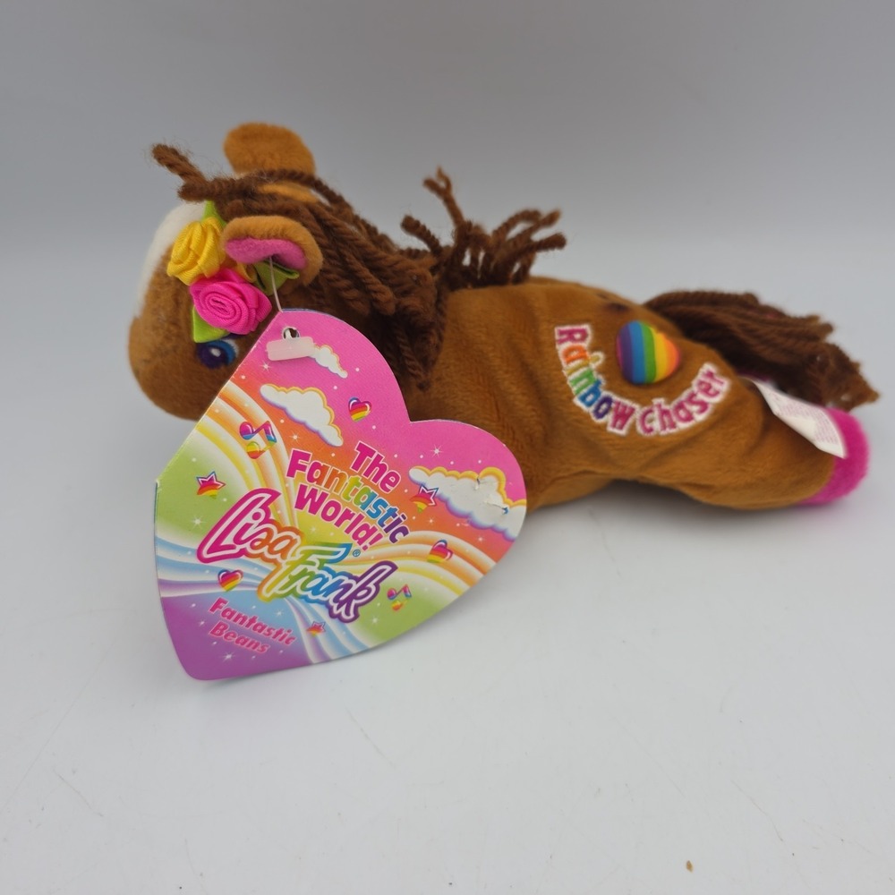 Vintage 1998 Lisa Frank Fantastic Beans 8" Plush Rainbow Chaser Horse NWT